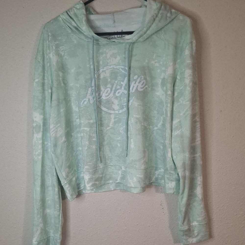 Reel Life Light Green Tie-Dye Hoodie size XL